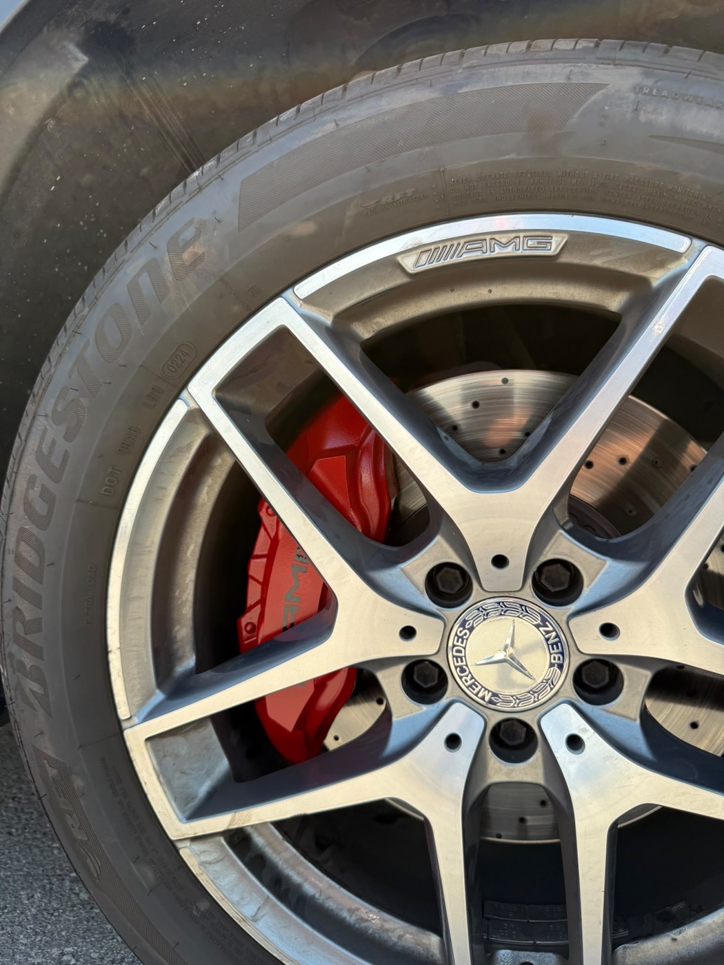 AMG wheel with red brake caliper